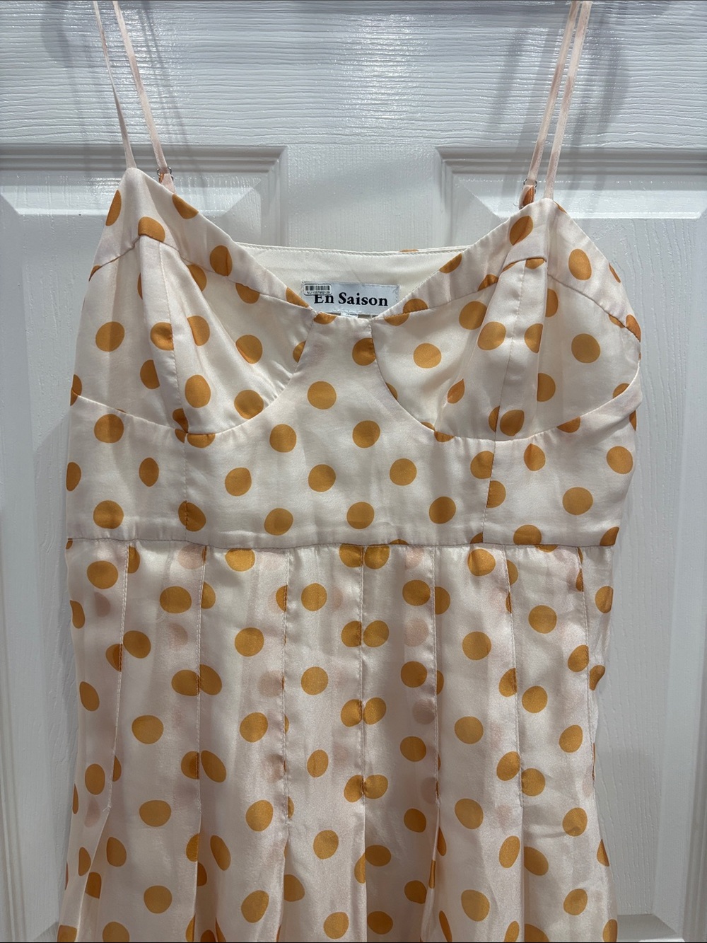 En Saison Cream Maxi Dress with Gold Polka Dots - Picture 4 of 7